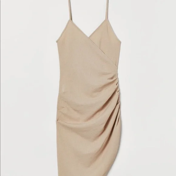 Draped jersey dress by H&M  , spaghetti straps ,with draping at one side ,size M - Picture 2 of 3